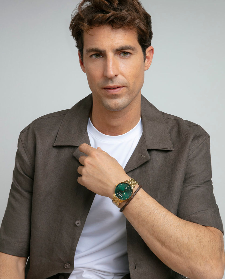 Reloj Acero Ip Dorado Brazalete Sr Va