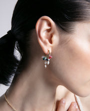 Steel Earrings Ip Gold Hoops With Coloured Natura