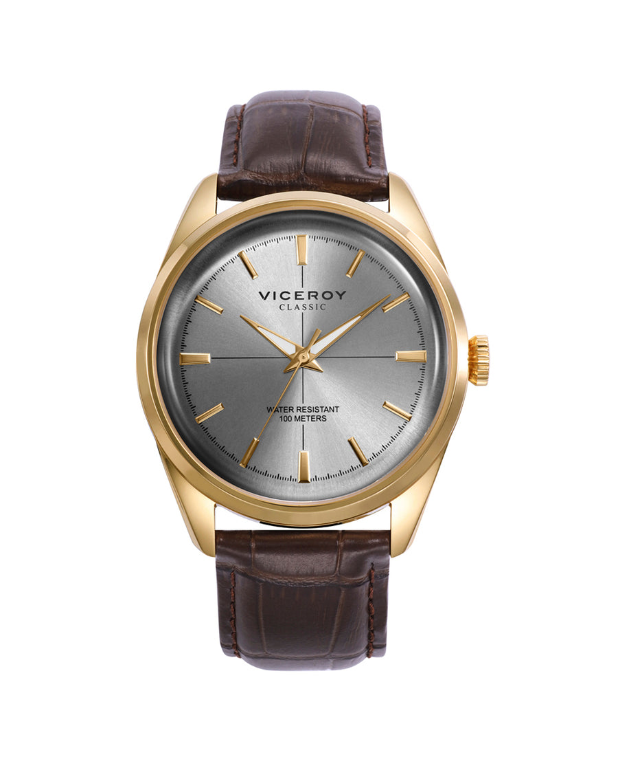 Reloj Acero Ip Dorado Correa Sr Va