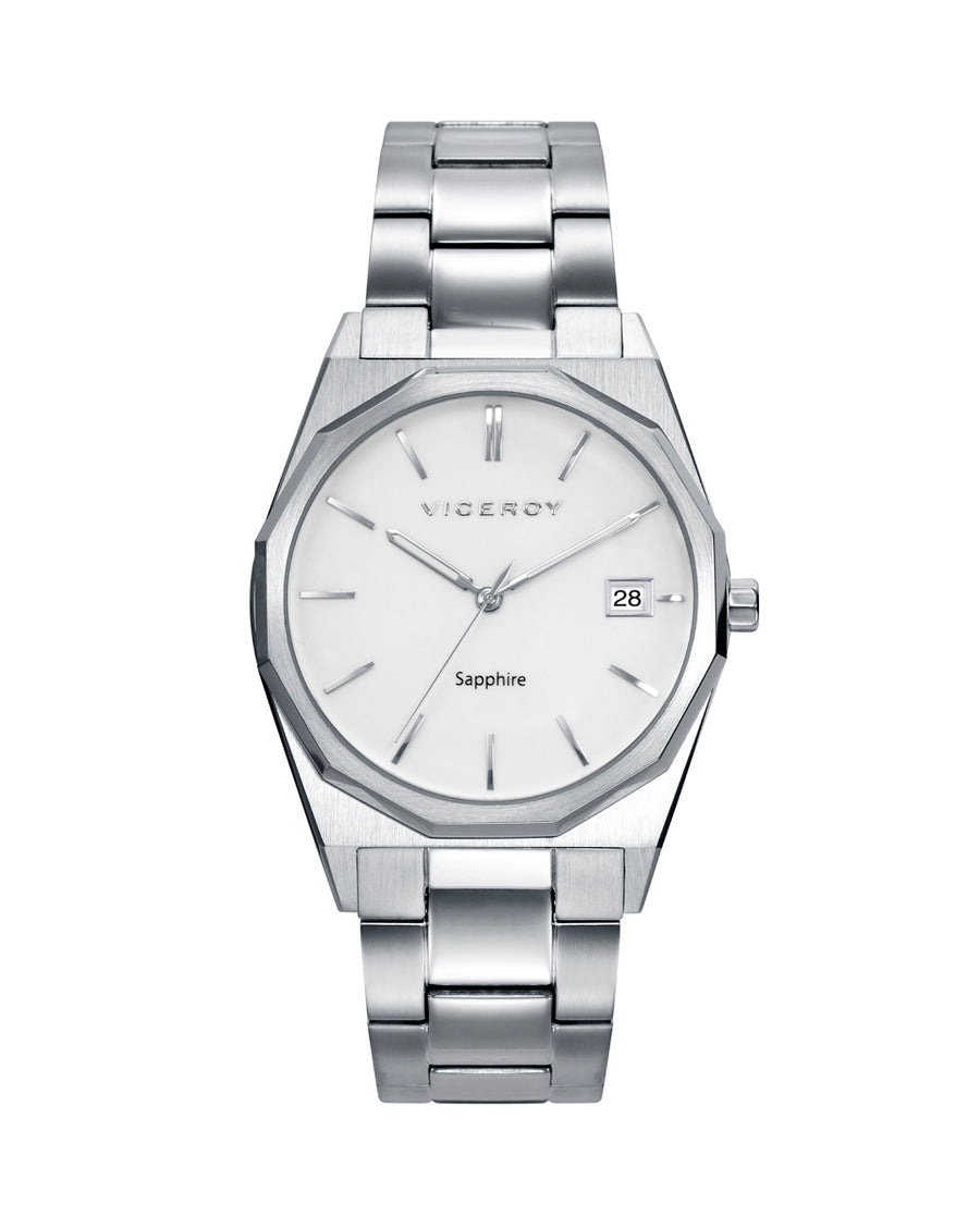 Reloj de Hombre Dress extraplano de acero con cristal zafiro