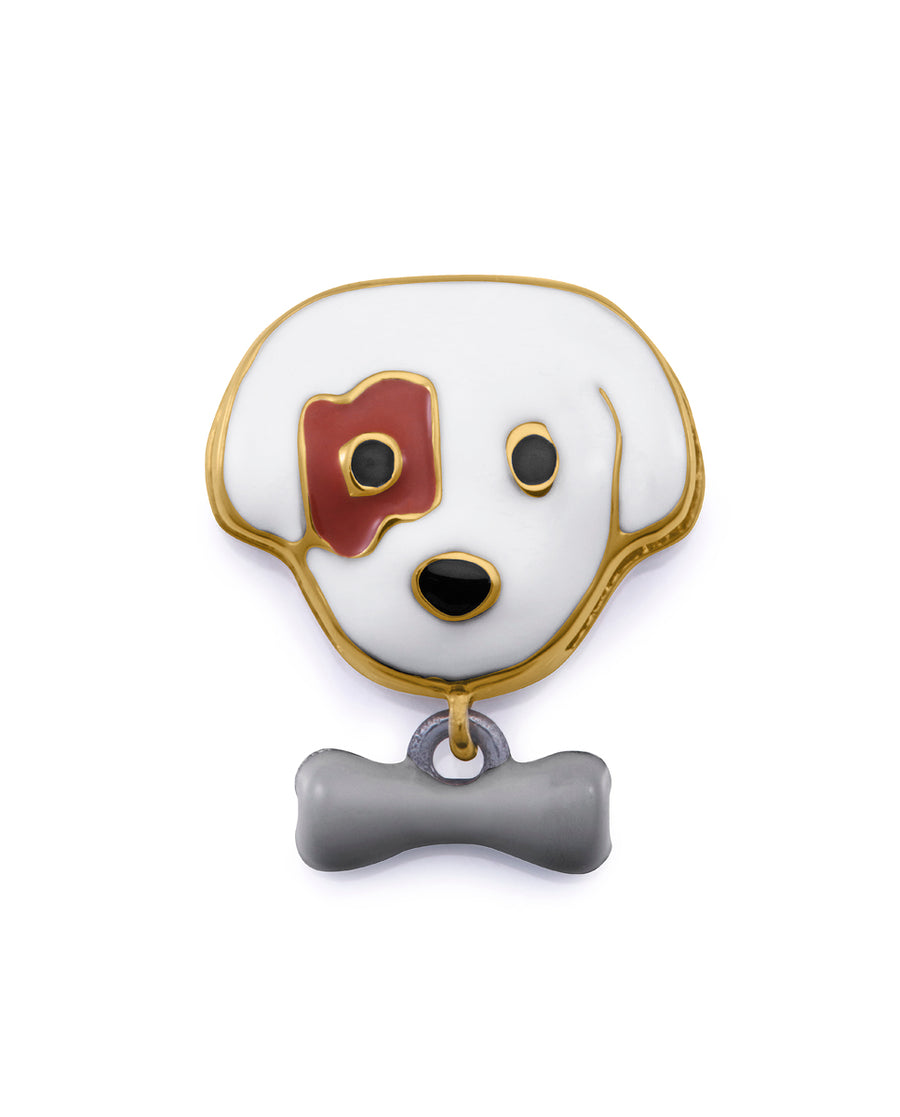 Motif Acier Ip Émail Doré Chien Mme Fn