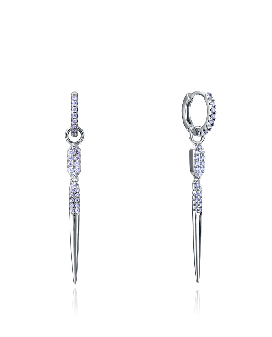 Sterling Silver Earrings With Rhodium Plating And