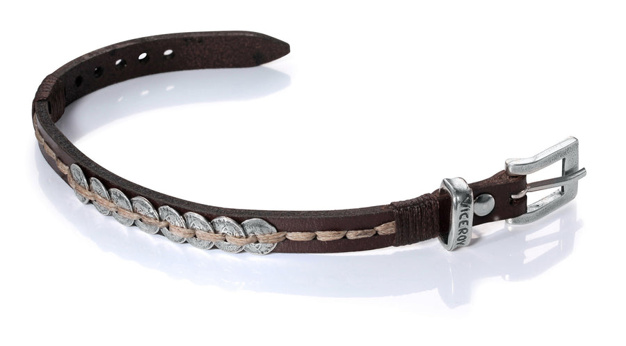 Pulsera Metal Y Piel Sr Tribal
