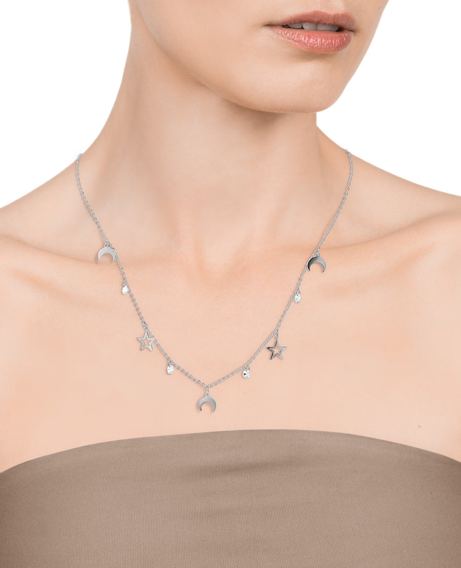 Collar Acero Estrellas Circonitas Sra Fn