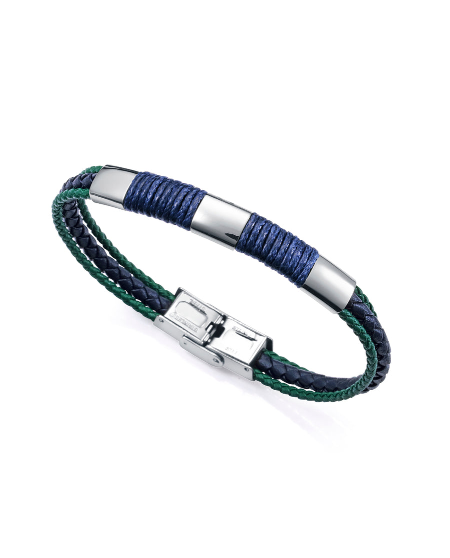 Puls Acero Y Piel Azul Y Verde Cordon Sr Fn