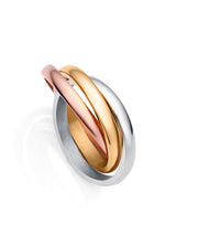 Bague Triple Acier Ip Doré Et Rose Sra Fn