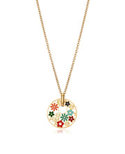 Collar Acero Flores Esmalte Colores Sra Fn