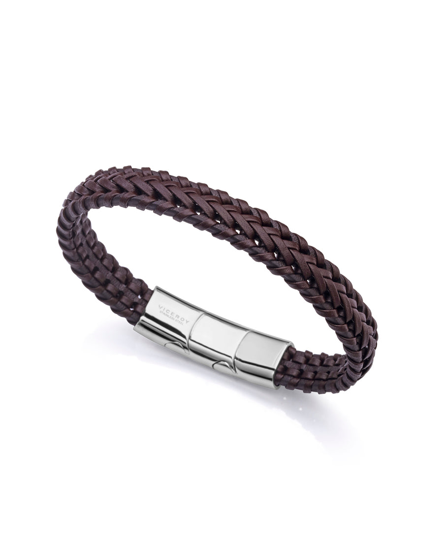 Puls Acero Y Piel Marron Trenzada Sr Fn