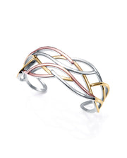 Steel Bangle Bracelet Waves Ip Gold And Rose: Dia