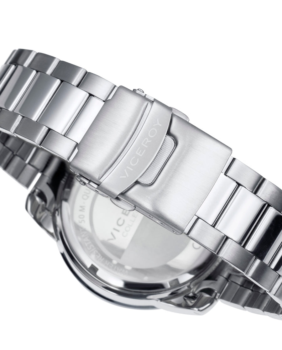 Crono Acero Ip Azul Brazalete Sr Va