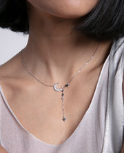 Sterling Silver Necklace Chain With Moon And Star