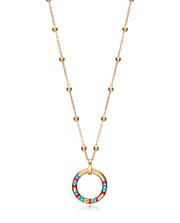 Collier Acier Doré Esm Multicolore Sra Fn