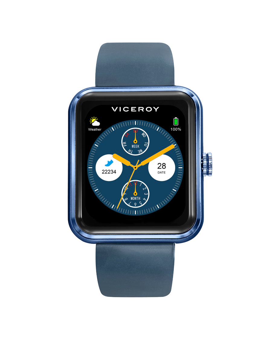 Reloj Smart Aluminio Azul Correa Va