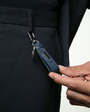 Llavero Acero Y Piel Azul Sr Fashion