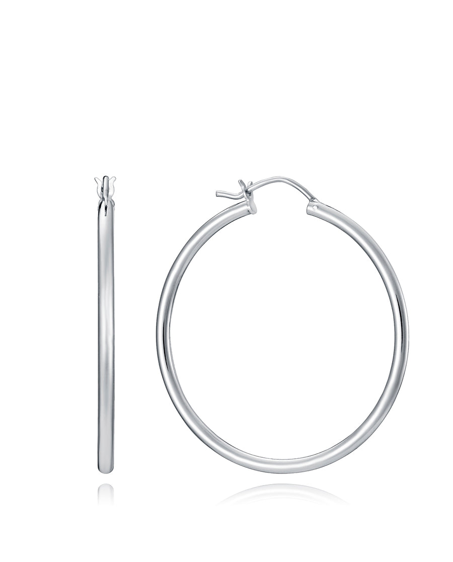 Pnd Sterling Silver Hoop Type: 40 X 2mm Ms Jwls