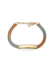 Steel Bracelet Ip Gold With Multicolour Cord And