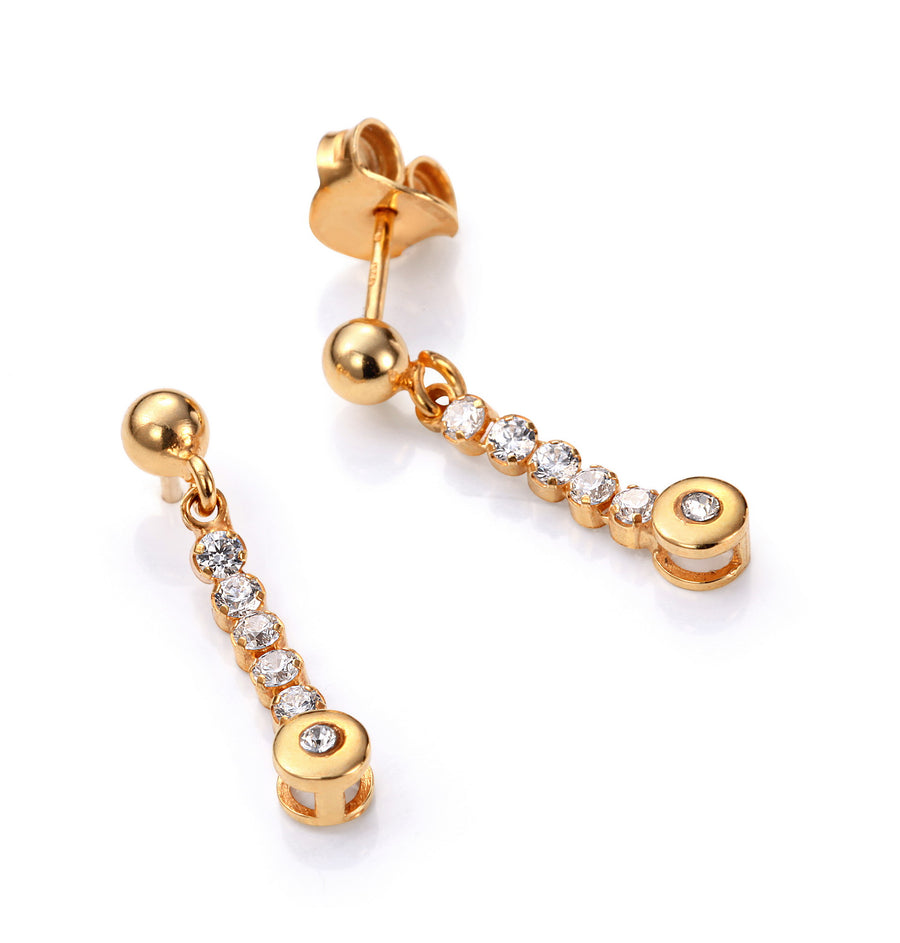 Pendientes Plata Chap. Dorado Y Circonita Sra Jewe