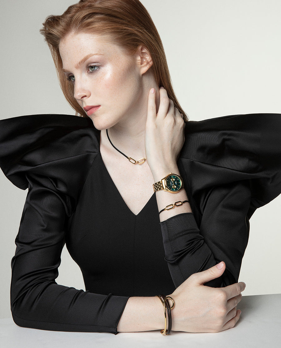 Multi Acero Ip Dorado Brazalete Sra Va