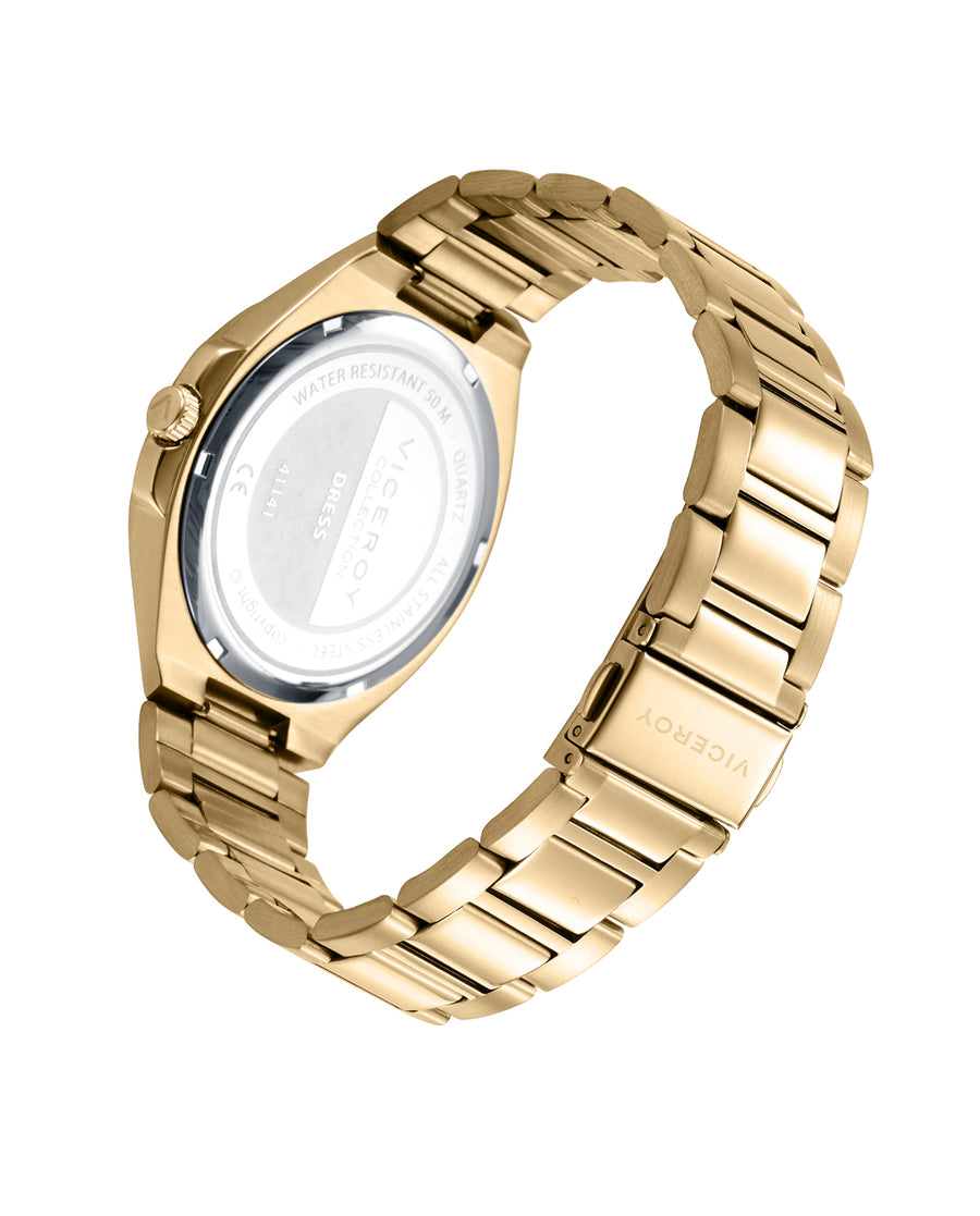 Reloj Acero Ip Dorado Brazalete Sr Va