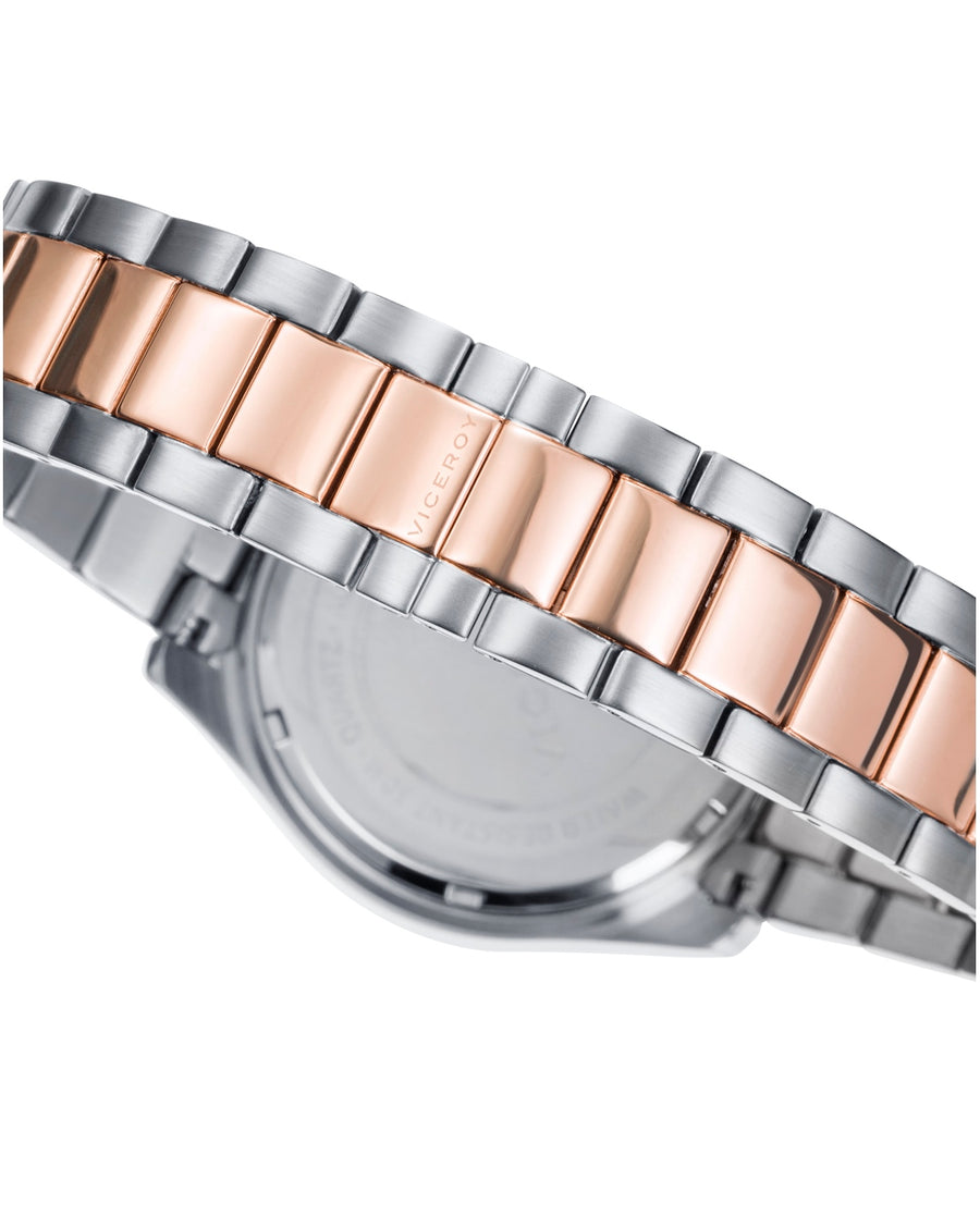 Reloj Acero Ip Rosa Brazalete Sr Va