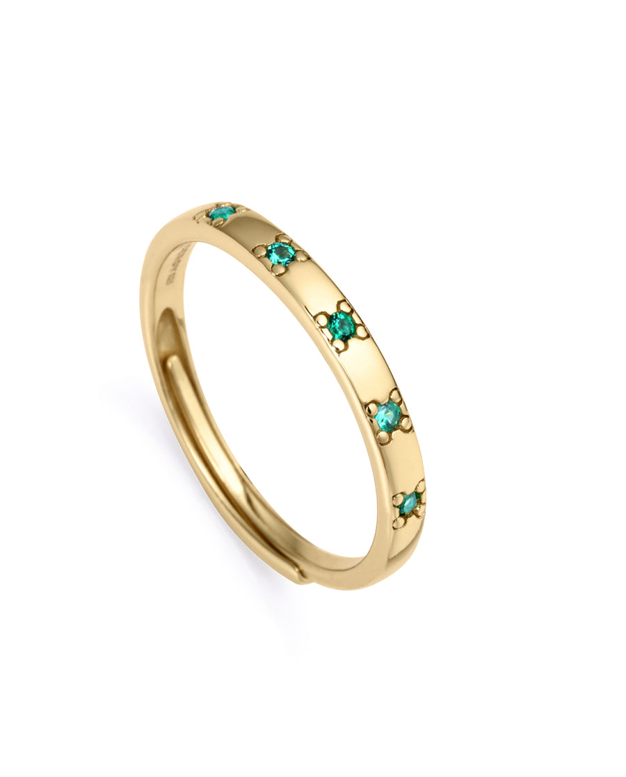 Anillo Plata De Ley Baño Oro Circ Sra Jewels