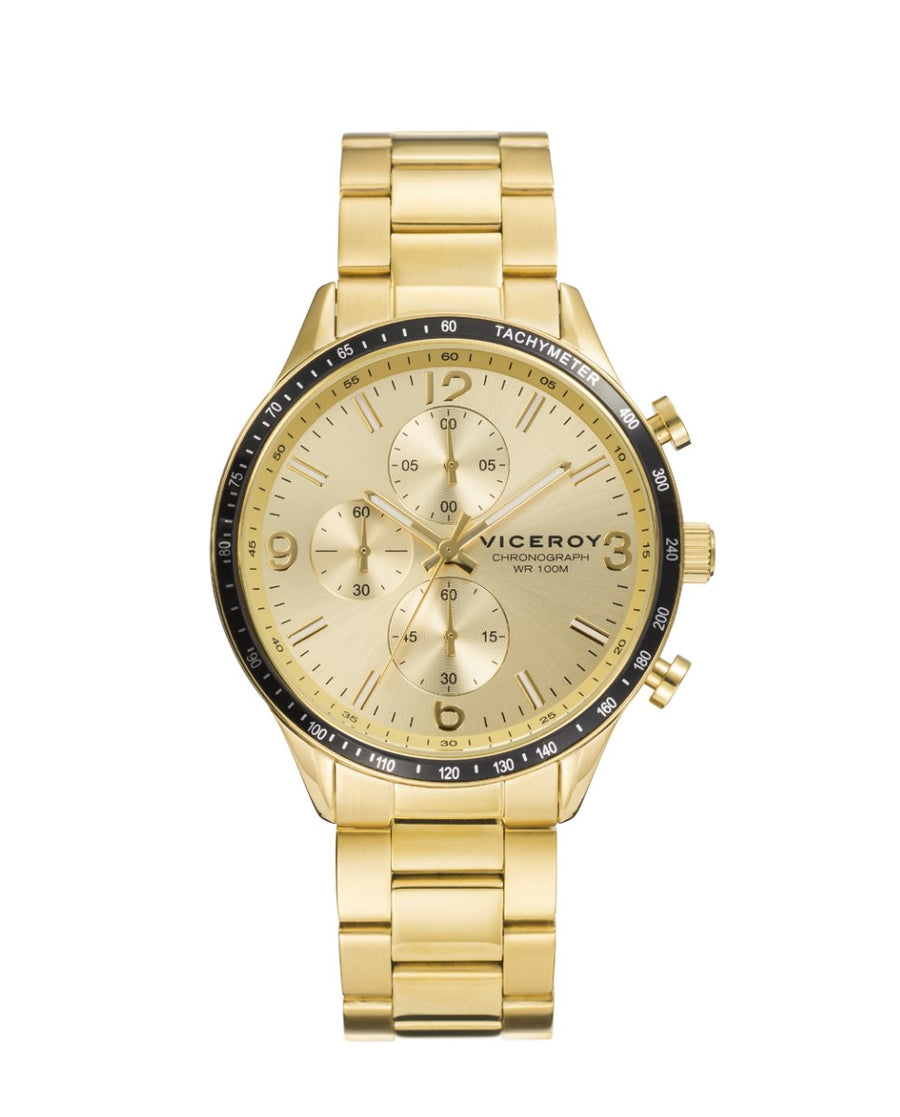 Bracelet Chrono Sr Va Acier Ip Doré