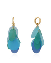Steel Earrings Ip Gold And Coloured Resin Discs: