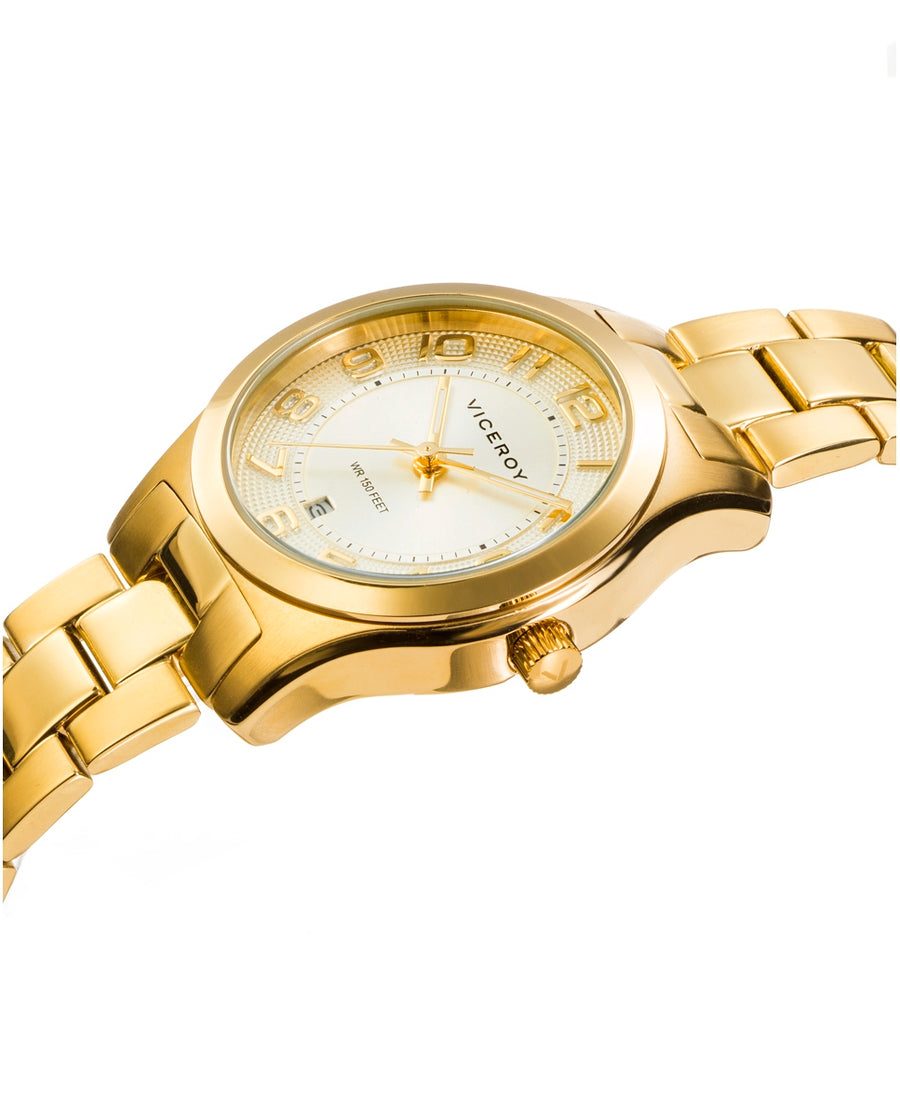 Stainless Steel Watch Ip Dorado Bracelet Woman Va