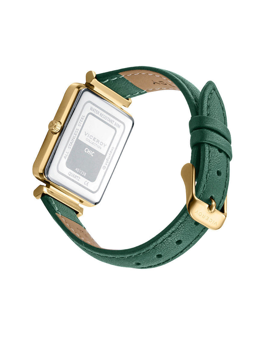 Reloj Acero Ip Dorado Correa Sra Va