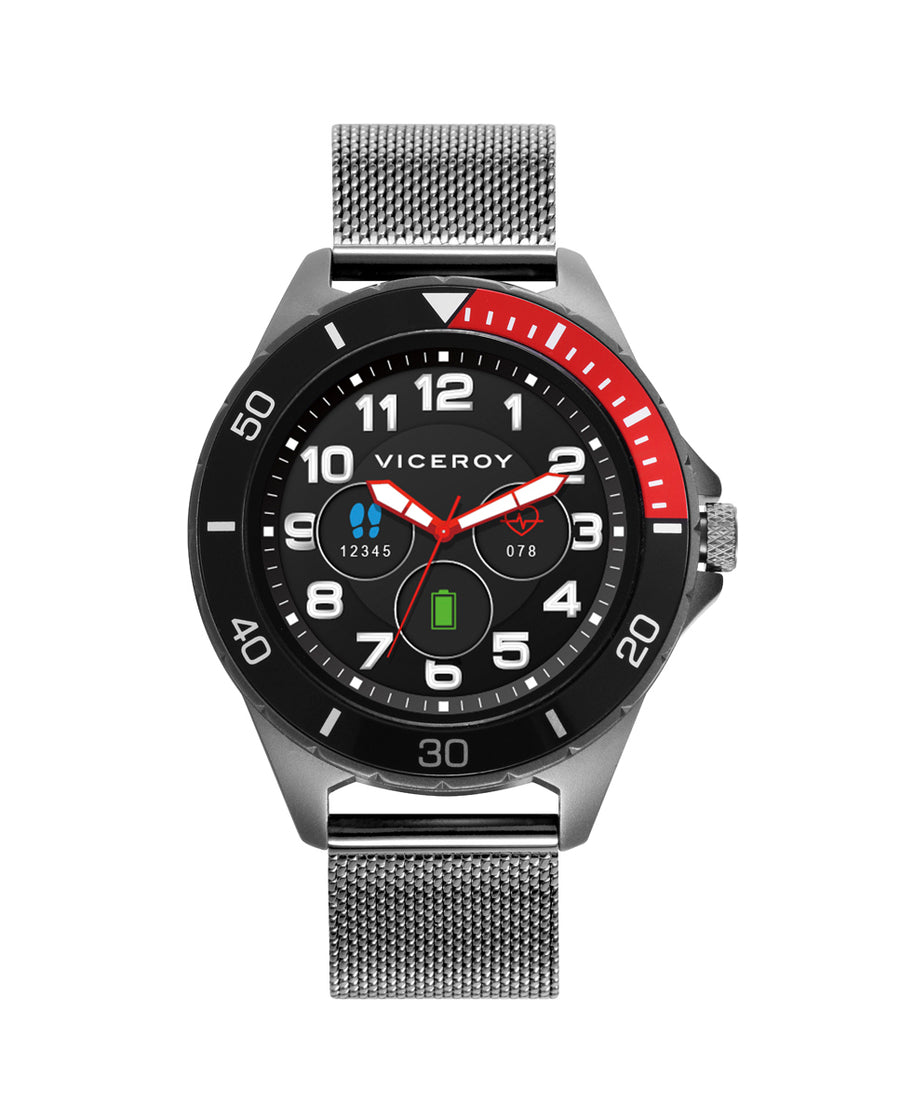 Pack Reloj Smart Aluminio Gris Brazalete Y Correa Niño Va