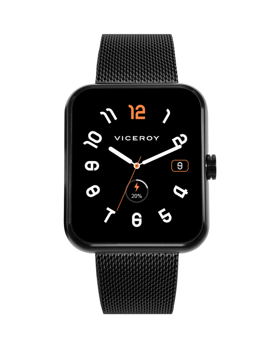 Reloj Smart Aluminio Negro Brazalete Sr Va