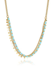 Steel Necklace Ip Gold With Stones: Length 42+3 C