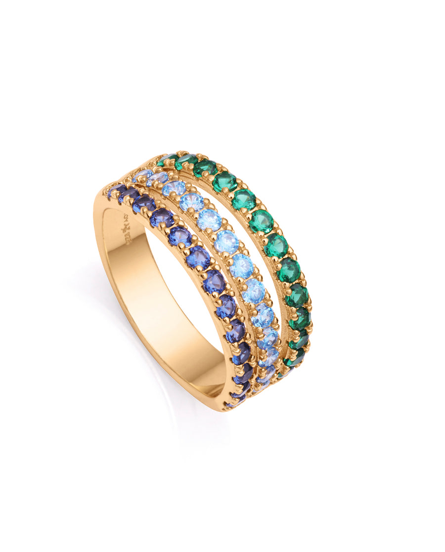 Anillo Plata De Ley Baño Oro Circ Sra Jewels