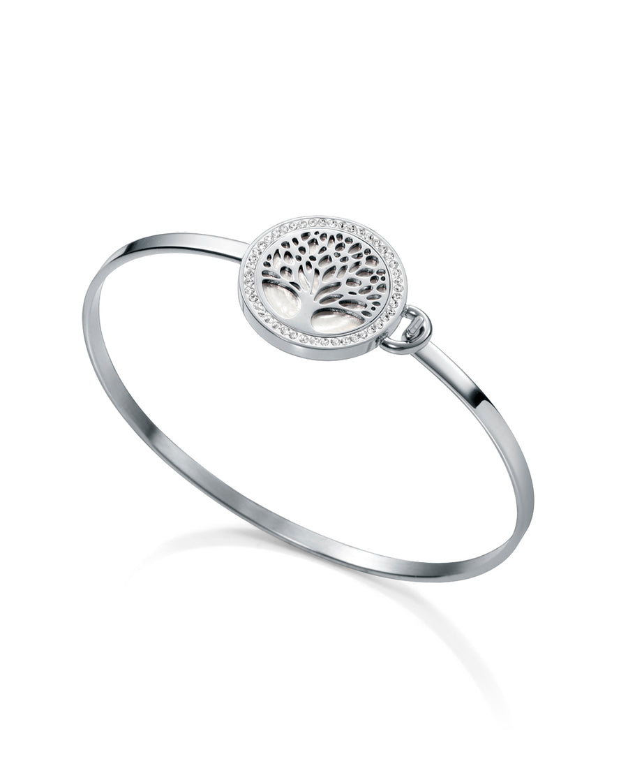 Brazalete Acero Arbol Vida Circonitas Sra Fsn