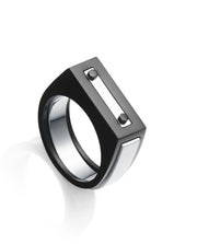 Anillo Doble Acero E Ip Negro Plano Sr Fn