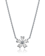 Collar Plata De Ley Flor Cristales Sra Jwls