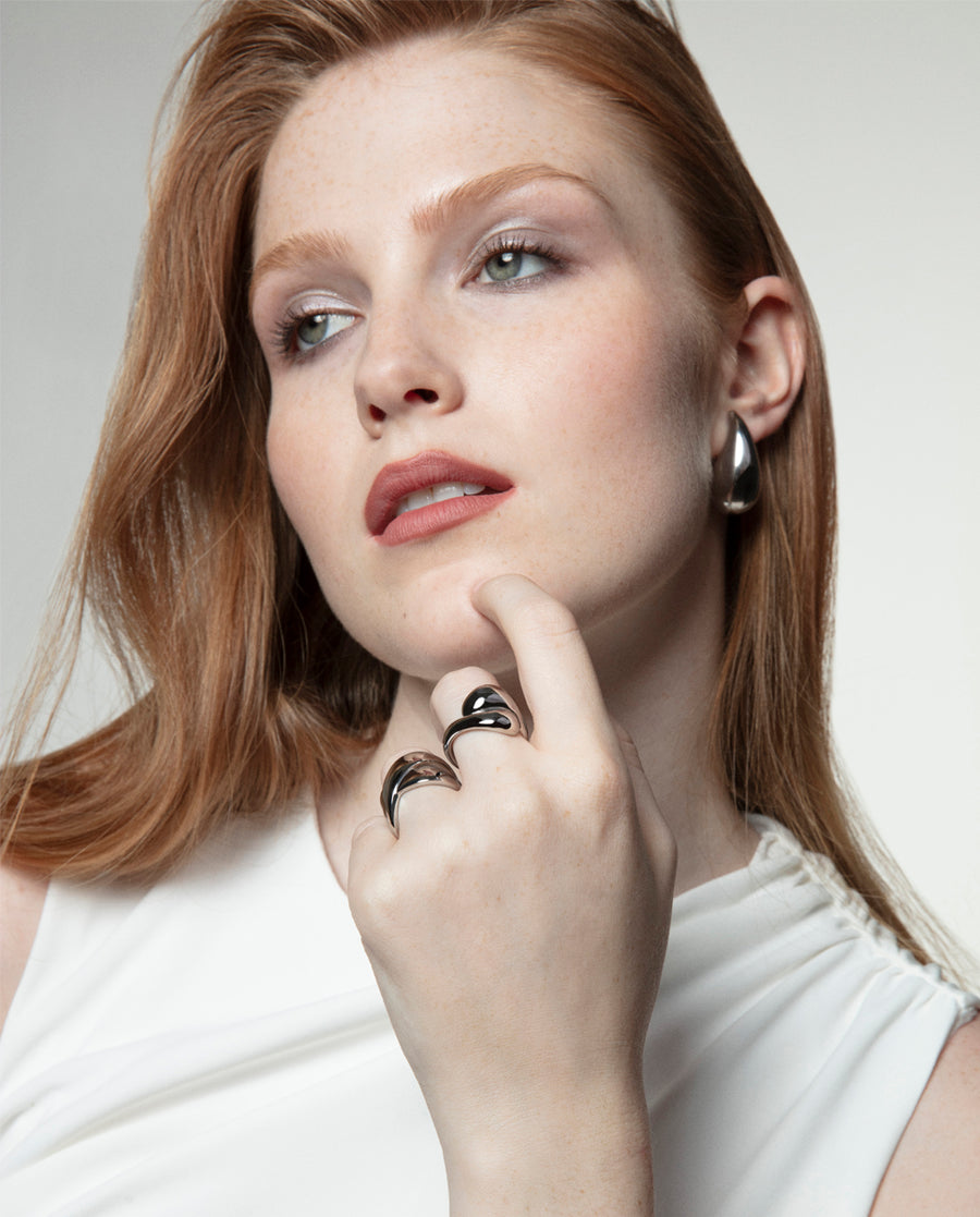Anillo Acero Ondas Sra Fashion