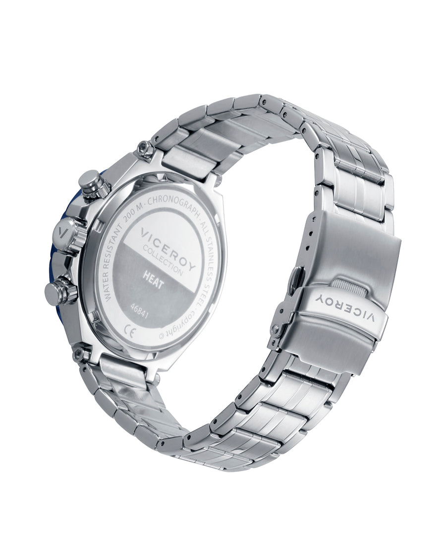 Crono Acero Ip Azul Brazalete Sr Va