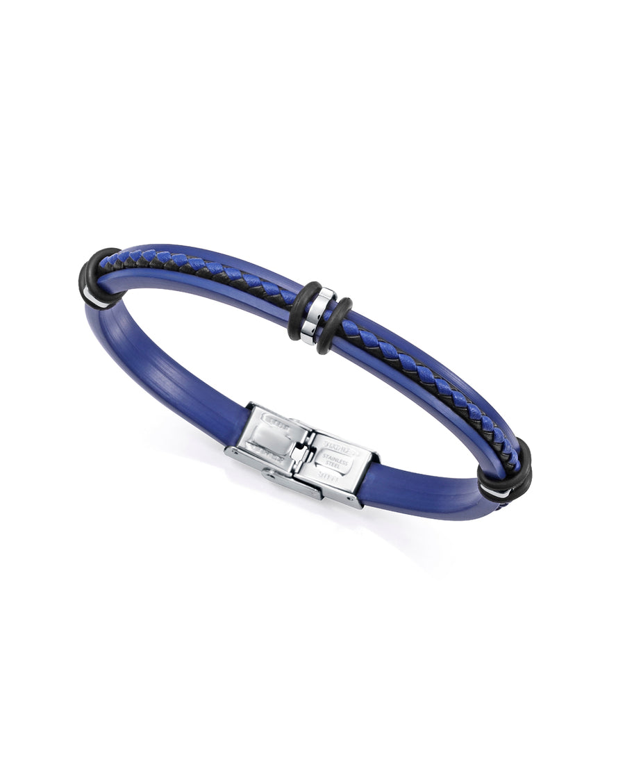 Puls Silicona Y Piel Azul Y Acero Sr Fn