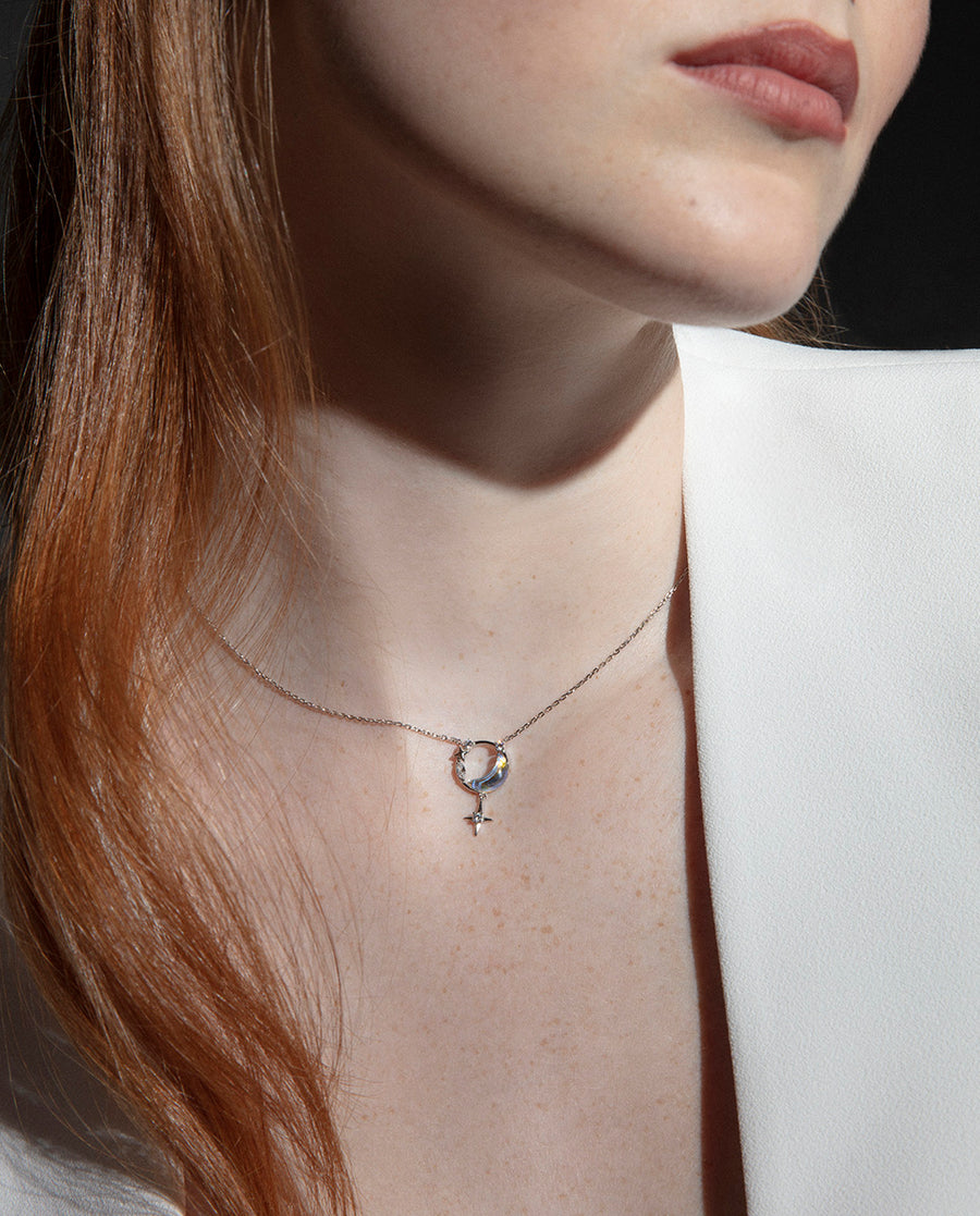 Collier en argent sterling Rod Circ, Cris Jwls