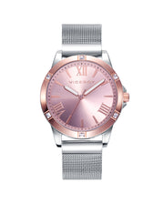 Reloj Acero Ip Rosa Brazalete Sra Va