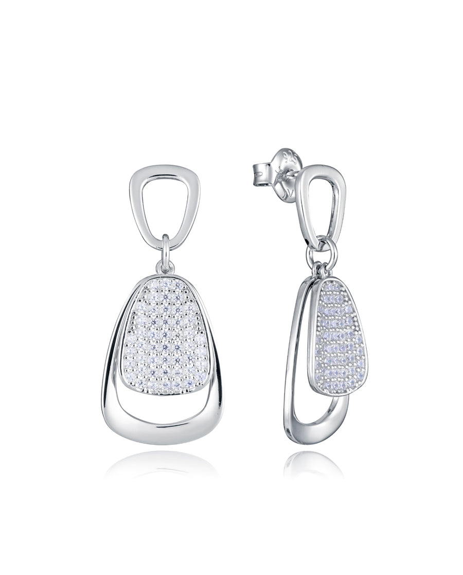 Sterling Silver Earrings With Rhodium Plating, Ge