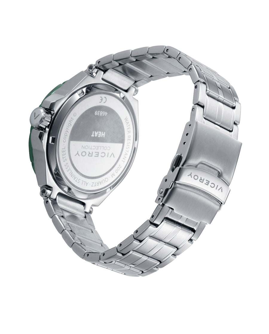 Reloj Acero Ip Verde Brazalete Sr Va
