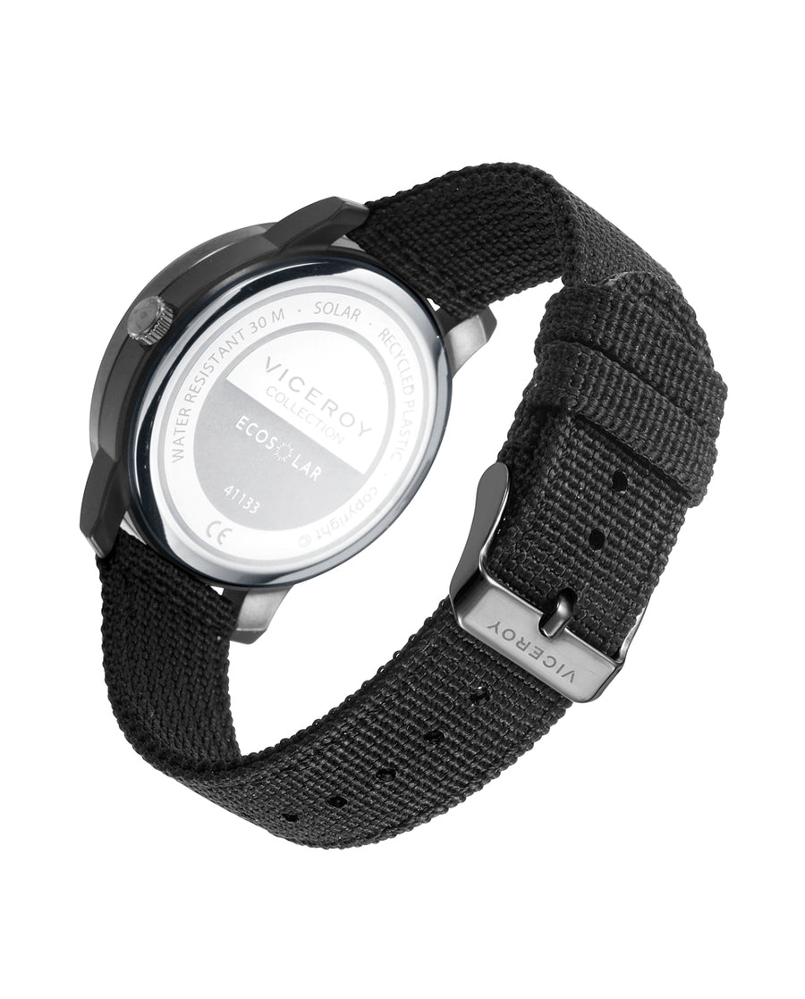 Reloj Plastico Reciclado Negro Solar Correa Sr Va