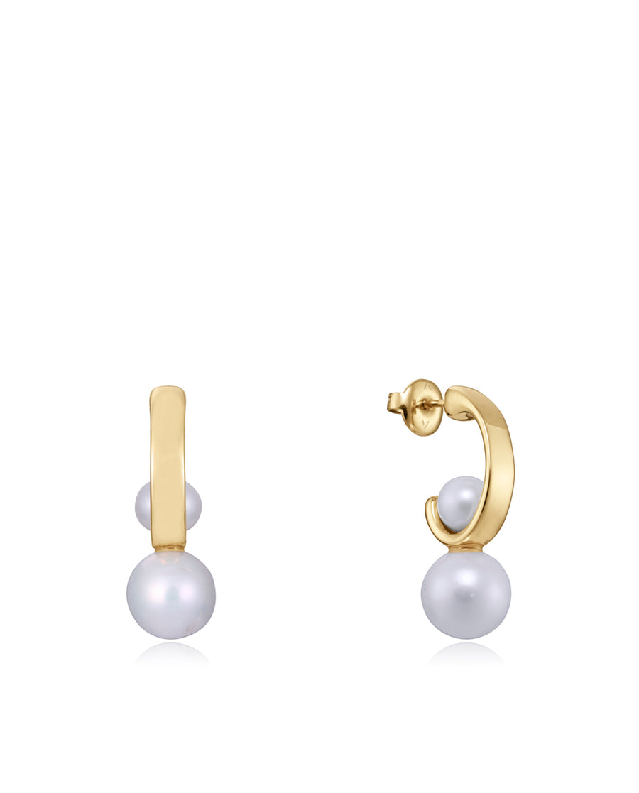 Steel Earrings Ip Gold With Cultivated Pearls: Le