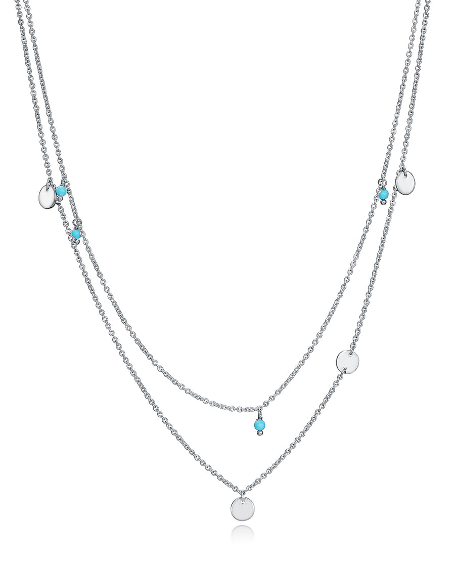 Collier Double Plaqué Argent Sterling Sra Jewels