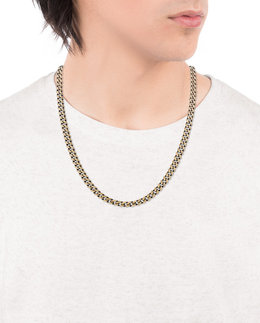 Steel Chain Necklace In Ipbronze: Width 8,7mm, Le
