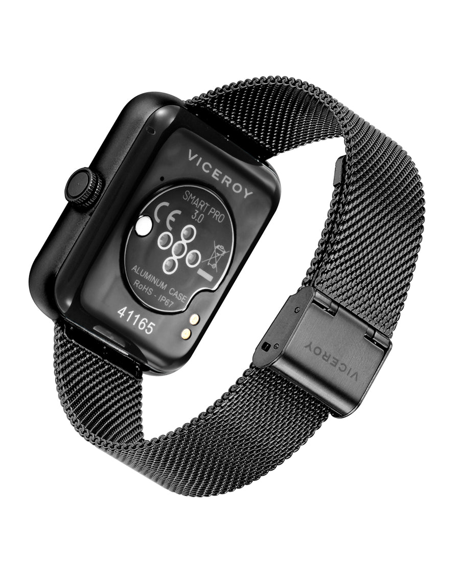 Reloj Smart Aluminio Negro Brazalete Sr Va