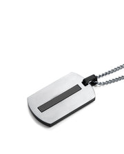 Collar Acero E Ip Negro Placa Sr Fn