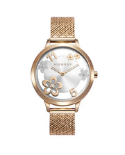 Reloj Acero Ip Dorado Brazalete Sra Va